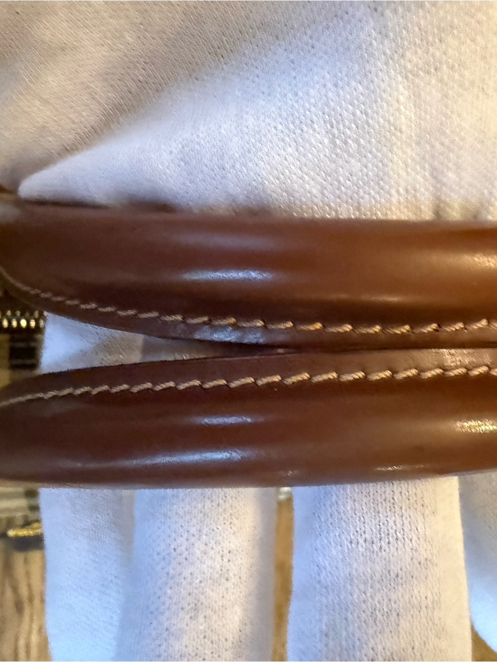 Burberry Classic Haymarket Check Pattern Brown Handle Woman’s Bag - Picture 6 of 16